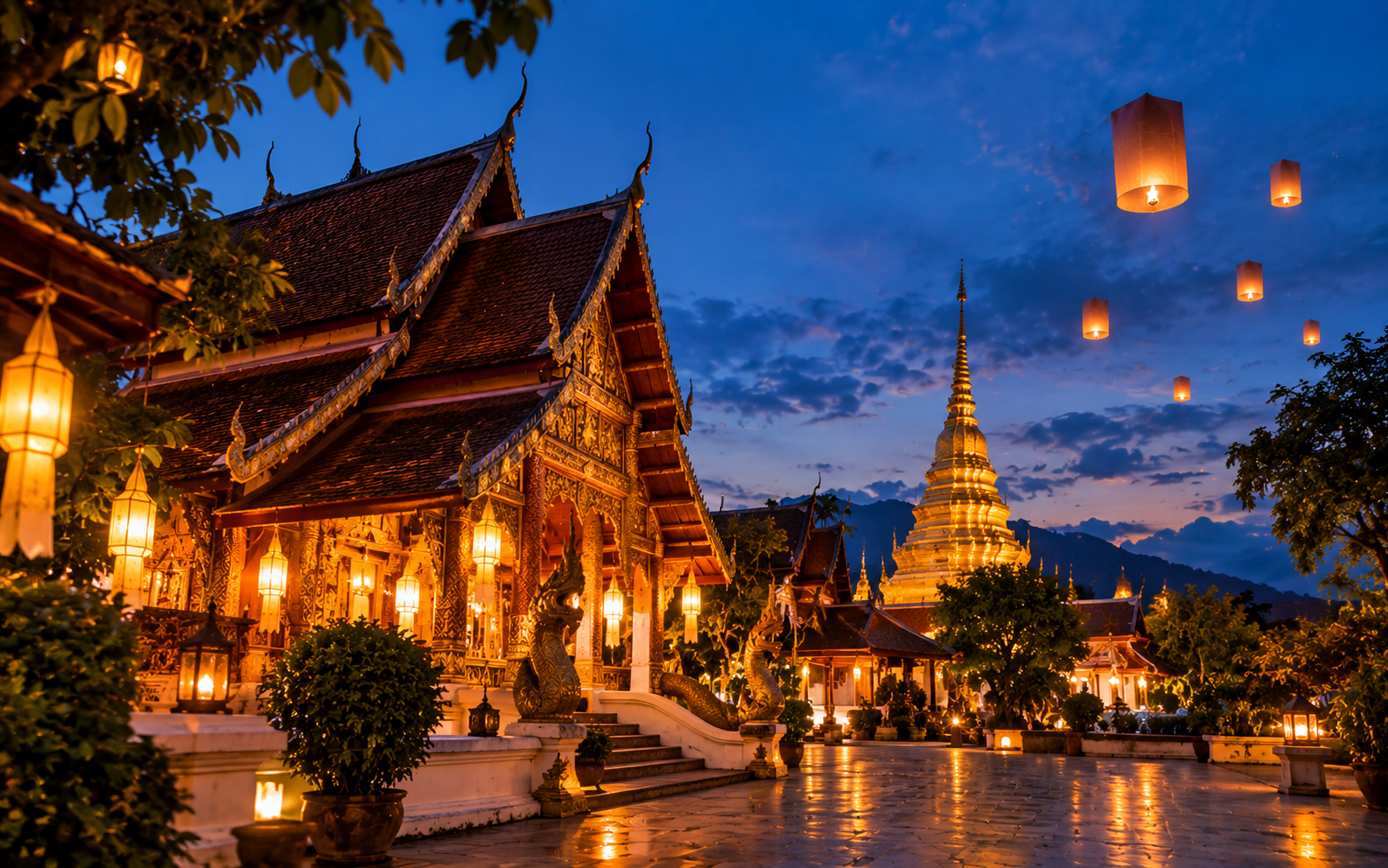Chiang Mai Lantern Festival Escape — reserved lantern release and Old City temples