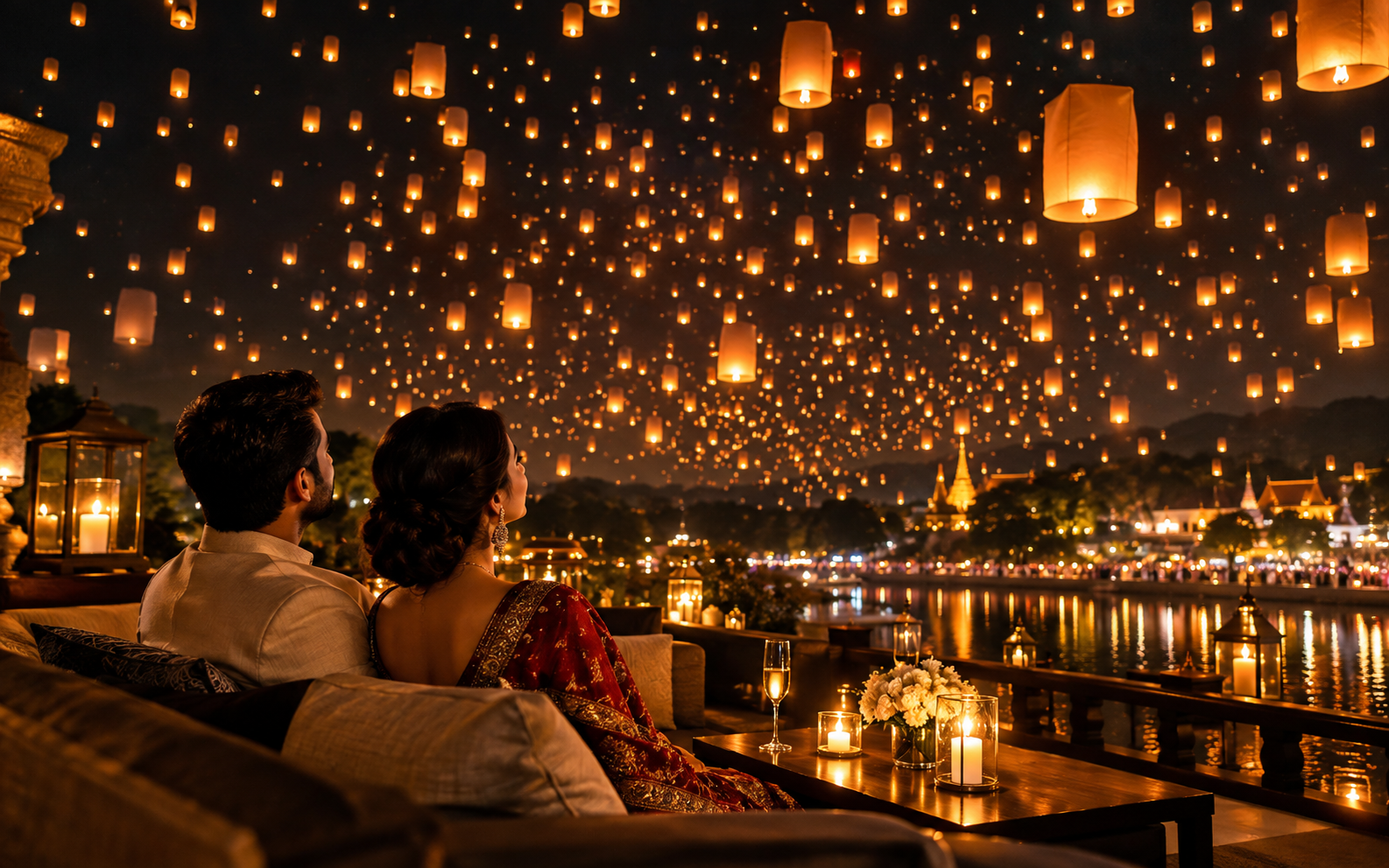 VIP lantern release — Chiang Mai luxury package with boutique resort