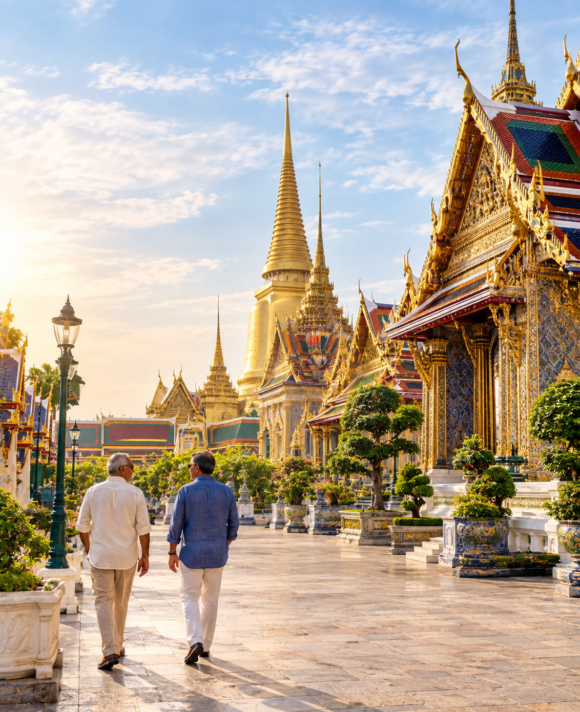 Golden spires of the Grand Palace in Bangkok