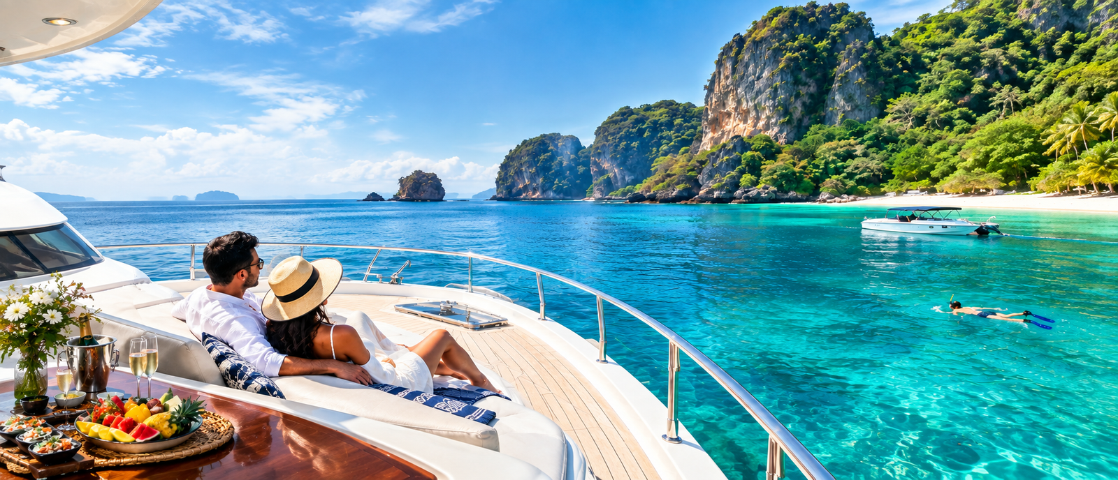 Sunset — private yacht honeymoon day